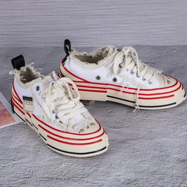 Новейшая модель осенняя парусиновая дышащая обувь в стиле преппи на плоской