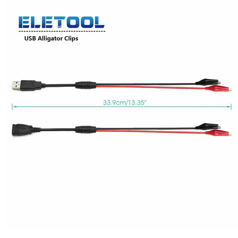 1pair 1 пара USB зажим-крокодил провод мужской/женский к USB тестер детектор DC напряжение XF30 - Цвет: 1pair