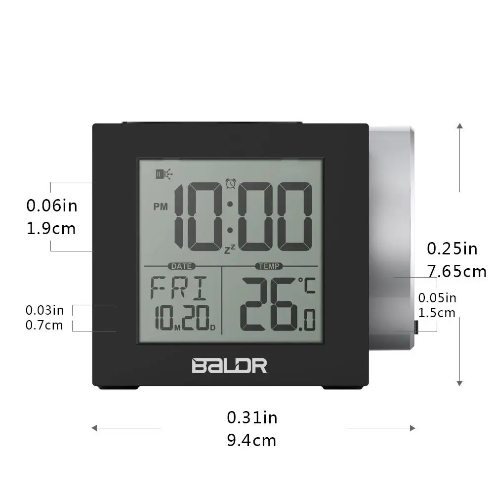 Дисплей температуры для часов с 7-цветным ЖК-проекционным будильником подсветкой