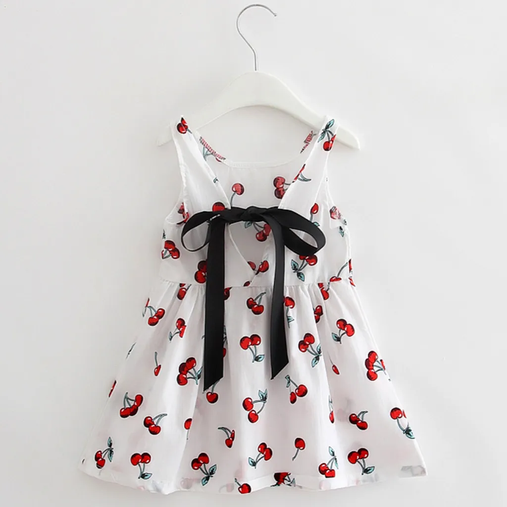 Летнее платье для девочек принцессы маленьких Вечерние платья без рукавов