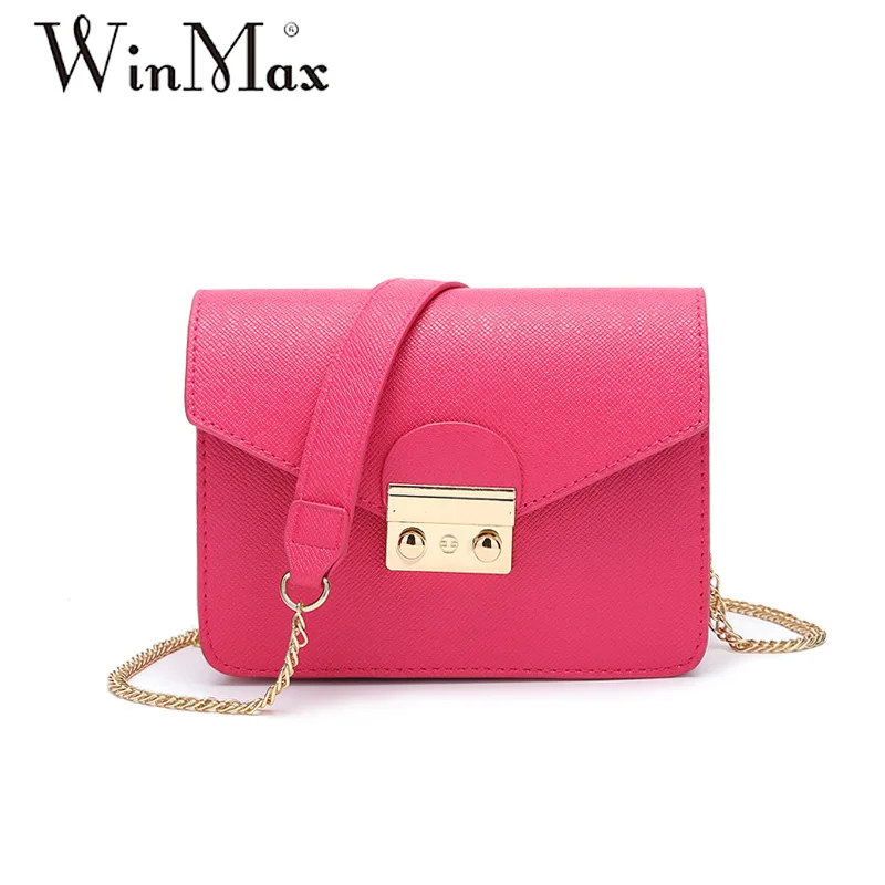 A rose Winmax летняя брендовая маленькая сумка на плечо для женщин, сумки-мессенджеры, женская простая сумка на цепочке, женская сумка через плечо с клапаном, 10 цветов - Цвет: A rose