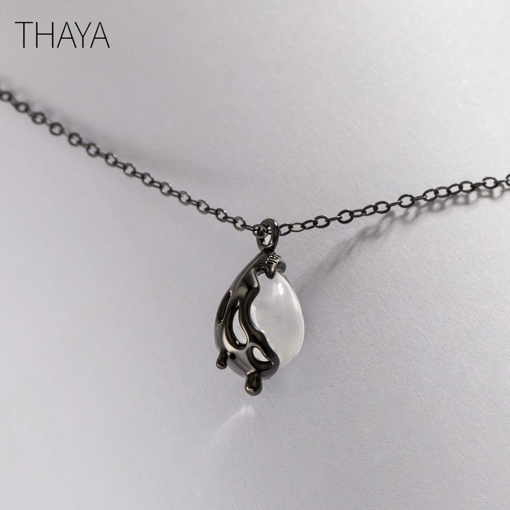 Thaya, 40 см, больше не печаль, ожерелье, ручная работа, белый кристалл, серебро 925 пробы, масштабный светильник, ожерелье для женщин, девушек, ювелирное изделие, подарок