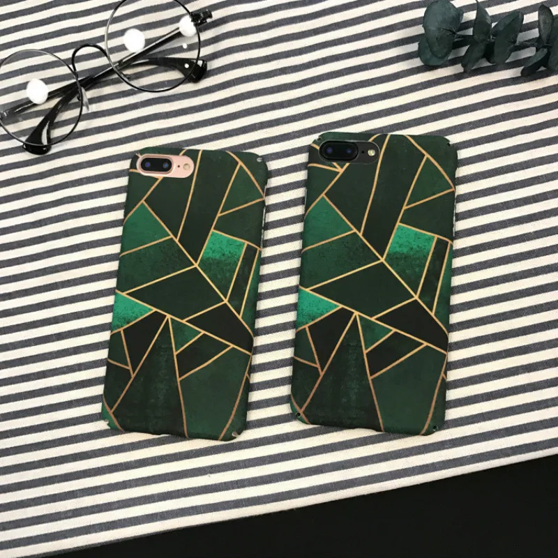 POBLU для Iphone XS MAX XR роскошный матовый темно-зеленый серый геометрический модный