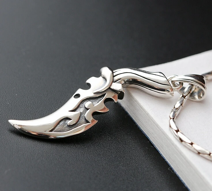 925 пробы серебро Ножи кинжал Панк Рокер Байкер Шарм Подвеска для Для мужчин не