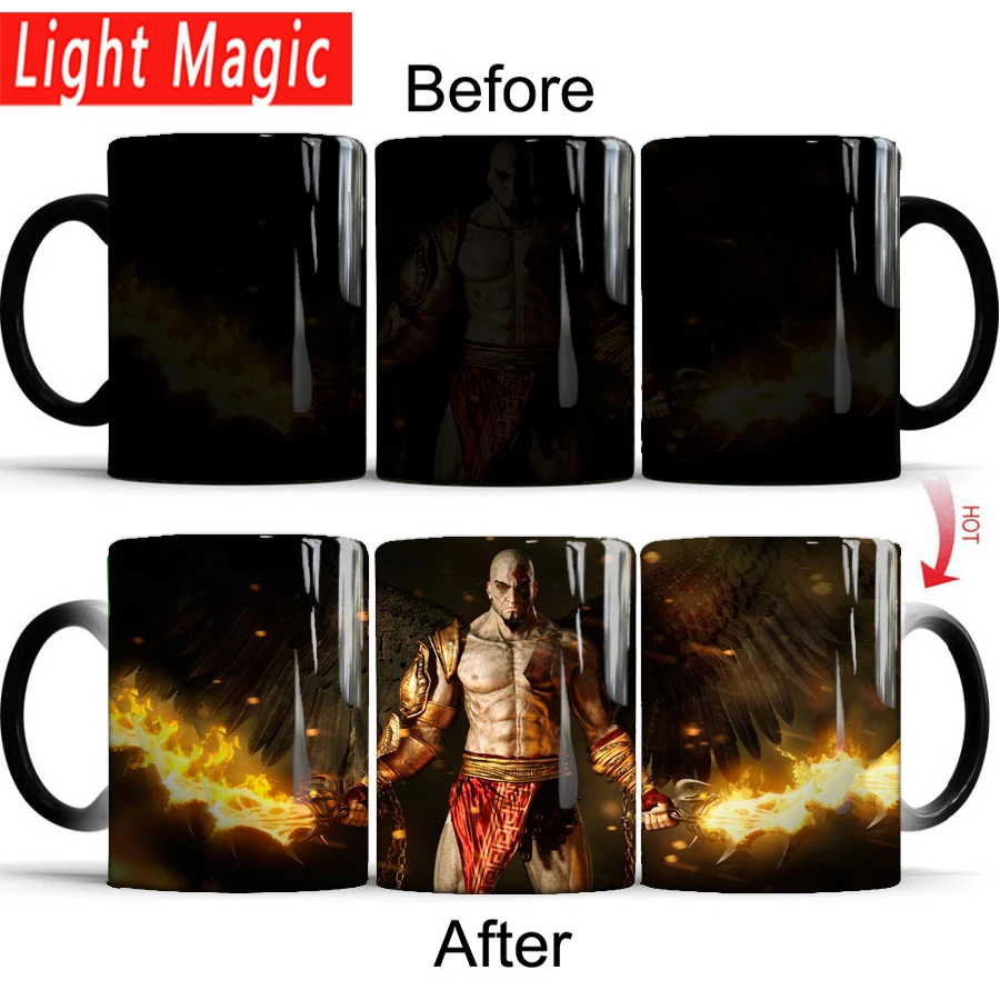 

God of War Mug 350ml ceramic Color Changing Mugs coffee tea cup best gift for your boy friend husband