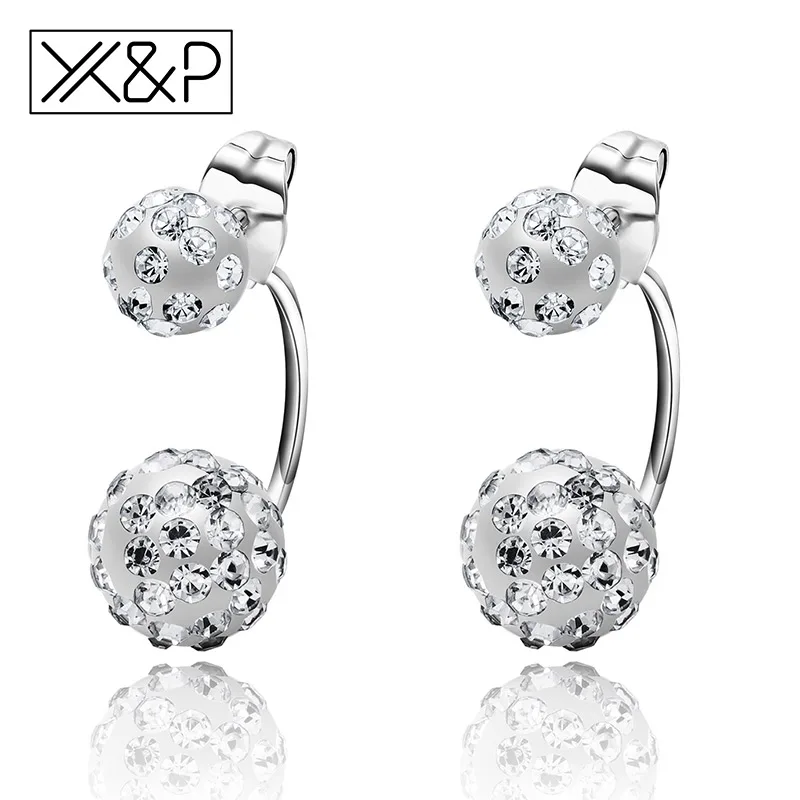 Женские серьги гвоздики с фианитом X & P роскошные модные кристаллами AAA для