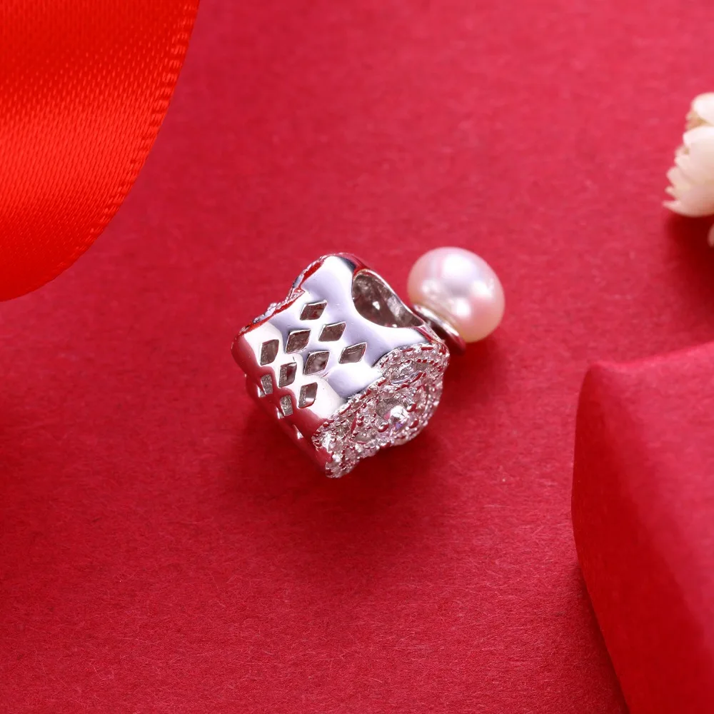 Видео! Вечный цветок жемчужный кулон серебряные бусины 925 пробы Подвески