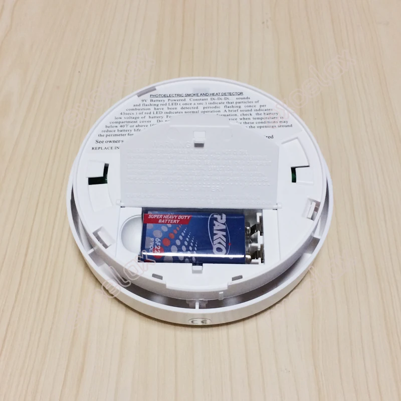 DC независимые 2 в 1 тепла Температура Сенсор & детектор дыма 9V Батарея Мощность