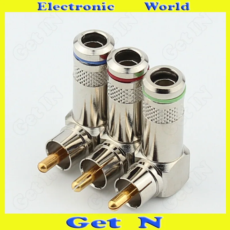 5pcs-200pcs High Quality L Type Right Angle RCA Connector Plug Welding-Free AV 90 | Обустройство дома