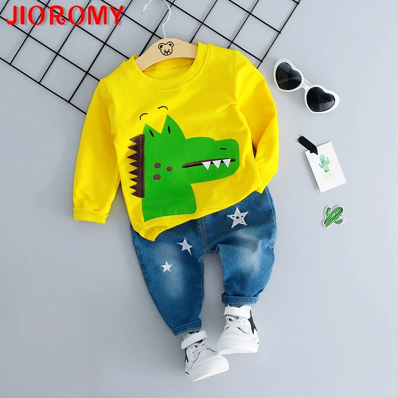 JIOROMY 0-1-2-3 year old male baby children's cartoon one suits the small boy fall leisure two-piece undertakes to 786 a1 | Детская