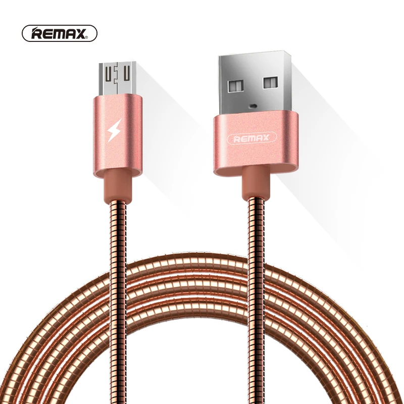 Металлический пружинный Micro USB кабель Remax для синхронизации данных зарядное