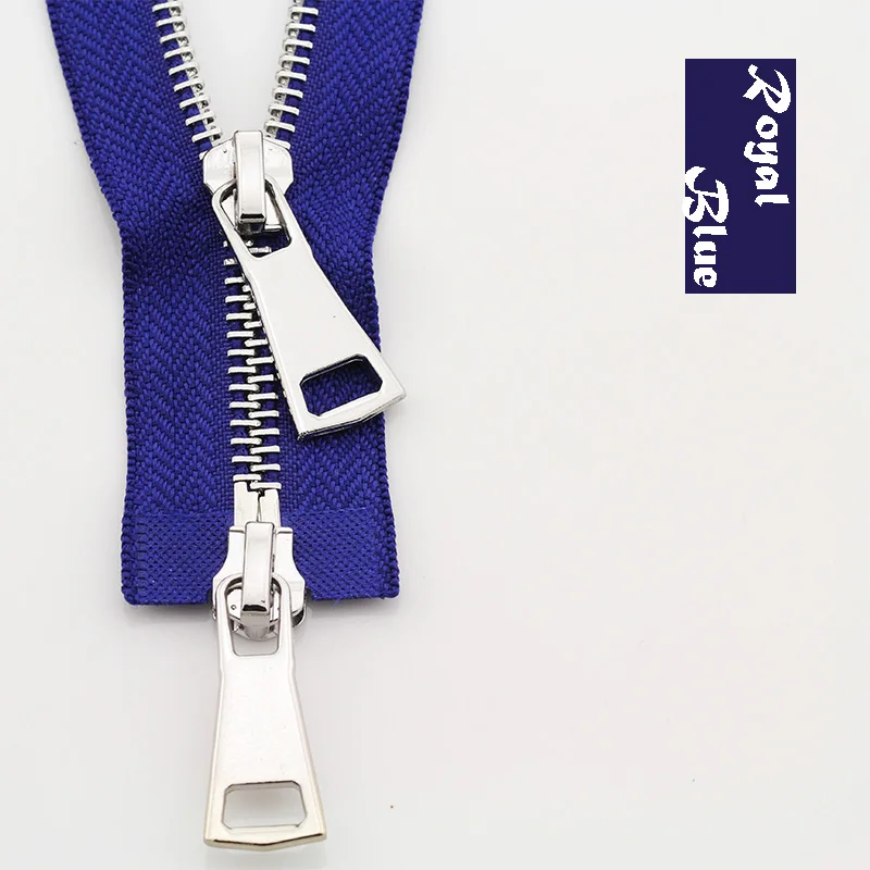 Royal Blue 5# разъемная застежка-молния двойными собачками good Market 60/70/80/90/100/120/150 см автоматический металлический замок застежки-молнии - Цвет: Royal Blue