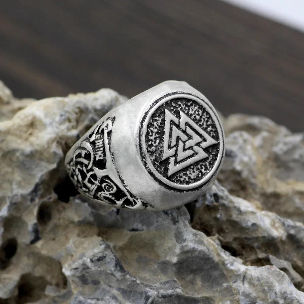 Мужское кольцо Valknut Скандинавское в стиле Викинга скандинавский Викинги Викинг