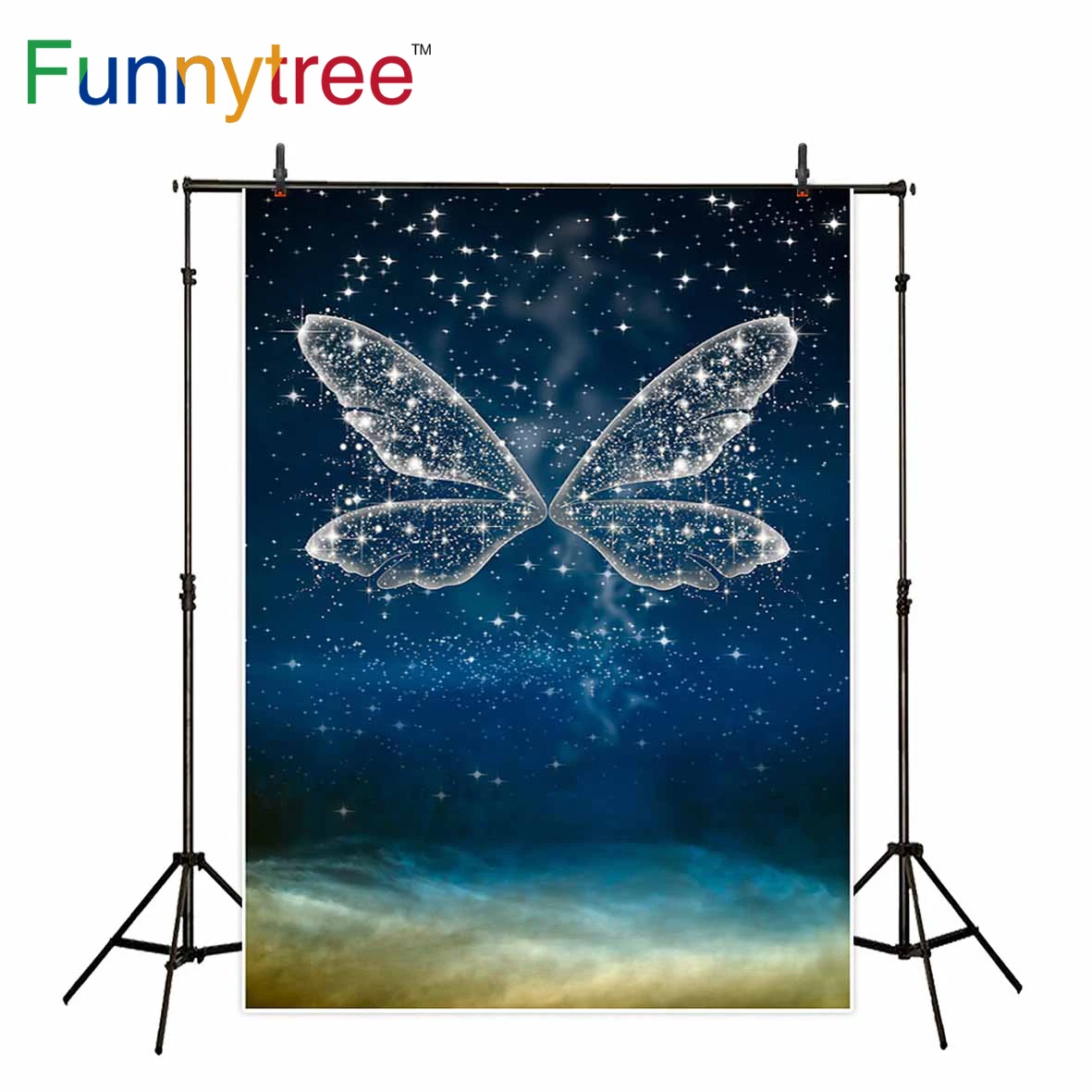 Фон Funnytree для фотостудии с угловым крылом блестящий Сказочный праздничный фон