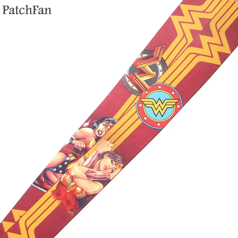 Patchfan Wonder woman мультфильм аниме брелок для ключей шейный ремешок тесьма шейный ремень id значок держатель телефона ожерелье A1610