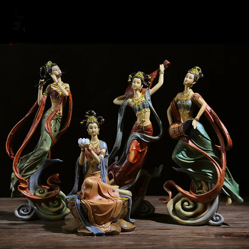 

Dunhuang Goddess Figure Creative Decorations Home Furnishing Resin Crafts Gifts Living Room Decoration
