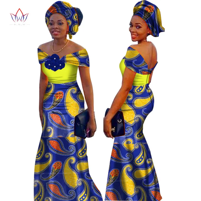 Африканские платья для женщин 2019 Африканский принт Длинные Дашики платье Базен