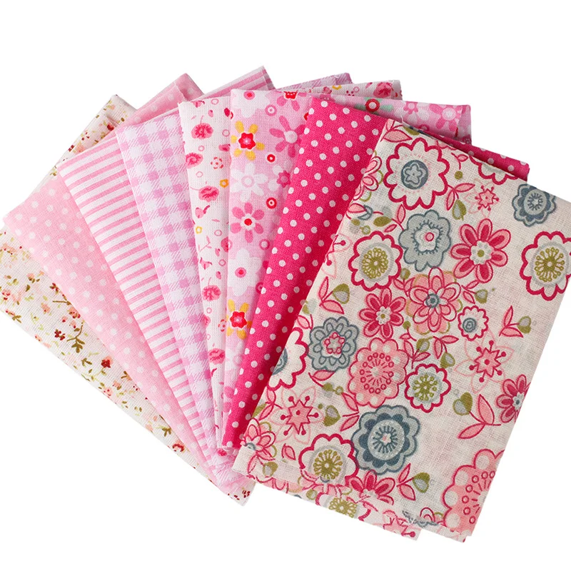 8 шт. розовые цветочные ткани для лоскутного шитья одежда удобная хлопковая ткань