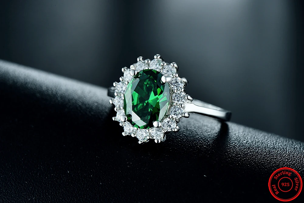 2.0Ct модное Настоящее однотонное 925 пробы Серебряное кольцо, Модный женский подарок, 5А циркониевое ювелирное изделие, фирменное обручальное серебряное кольцо