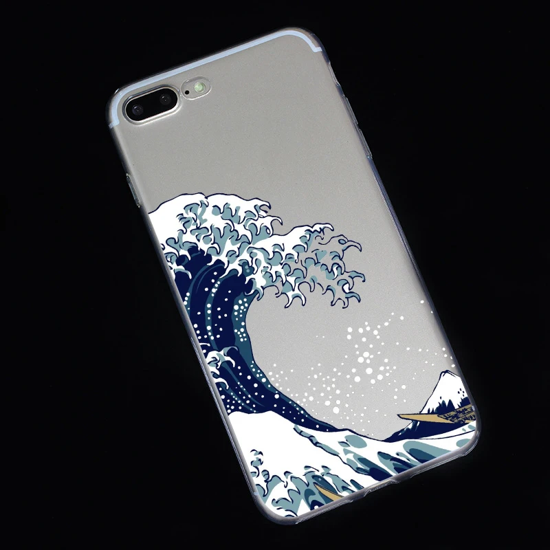 Чехол для iphone x xs с надписью Great Wave off Kanagawa мягкий чехол телефона чехлы iPhone 6 6S 6s 7 8 Plus