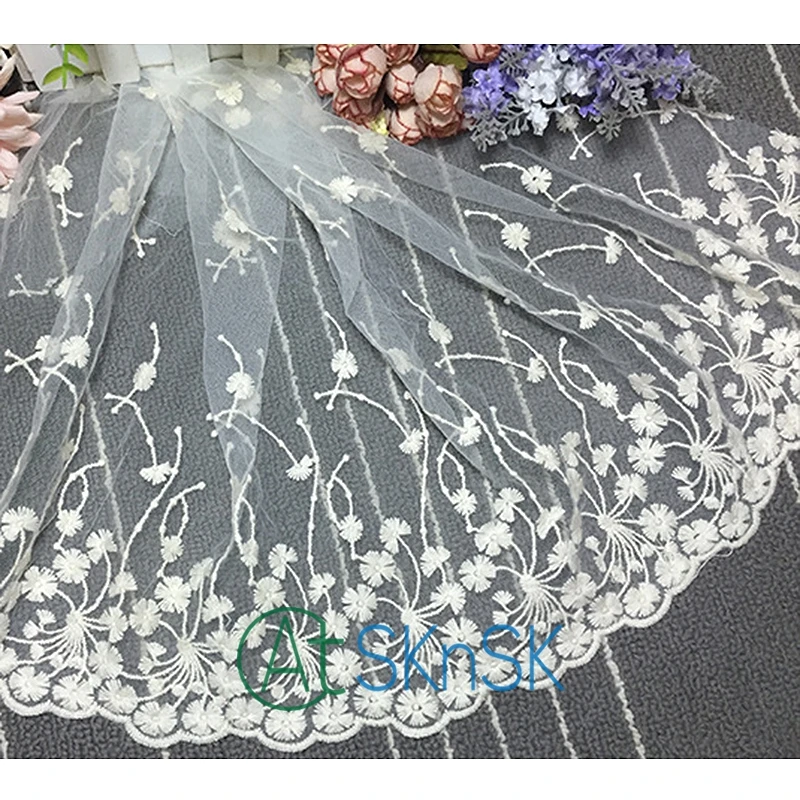 15yards/lot 35cm width Cotton embroidery lace sewing ribbon guipure trim fabric warp knitting DIY Garment Clothing Accessories | Дом и сад