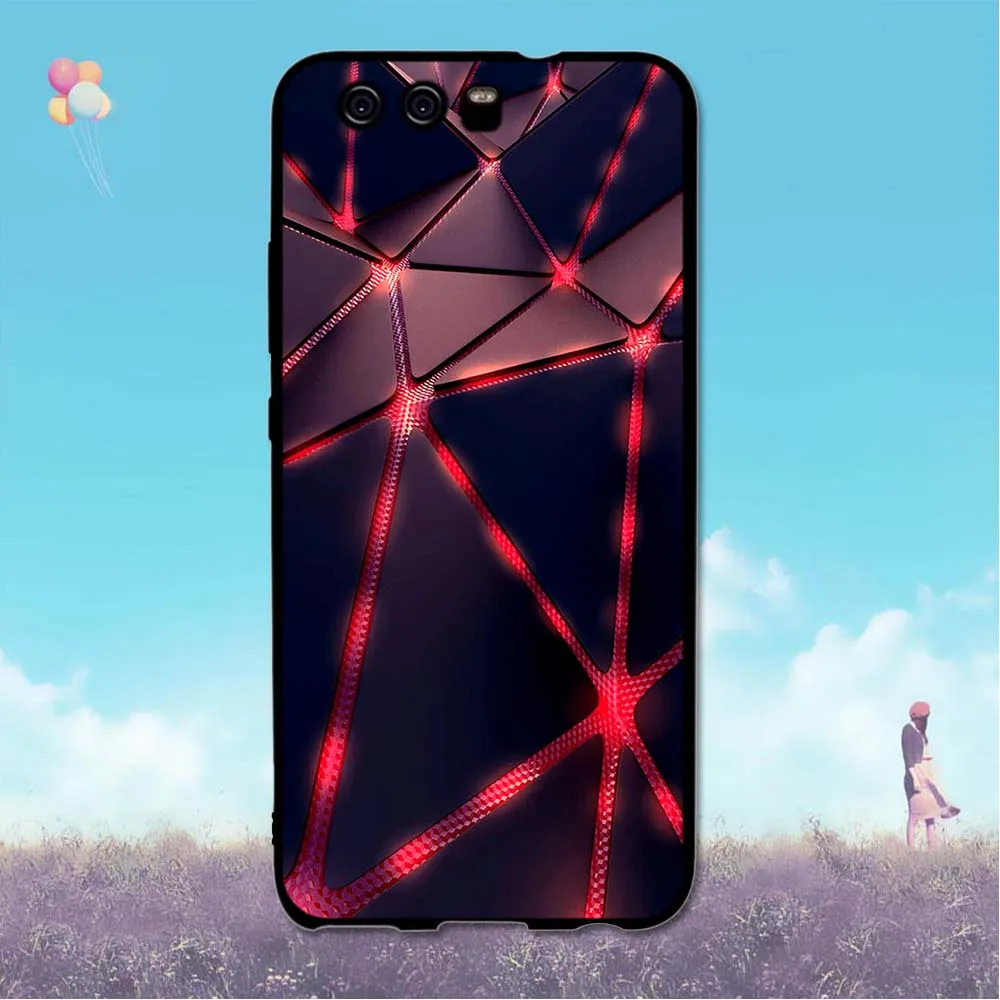 Чехол для huawei P10 силиконовый чехол телефона Funda P 10 задняя крышка мягкий TPU черный 3D