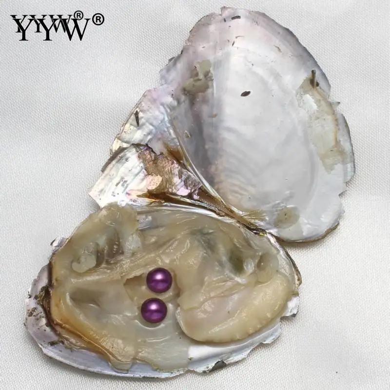 

10pcs Freshwater Cultured Love Wish Pearl Oyster Freshwater Pearl Potato Twins Wish Pearl Oyster Mixed Colors 7-8mm Vacuum Pack