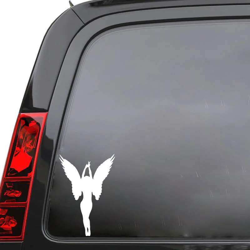 YJZT 8.5*12.4CM Счастливый Радостный Танцующий Ангел Декаль Силуэт Черный/Серебряный Наклейка на Машину Покрытие Тела Стикер Винил C20-1560