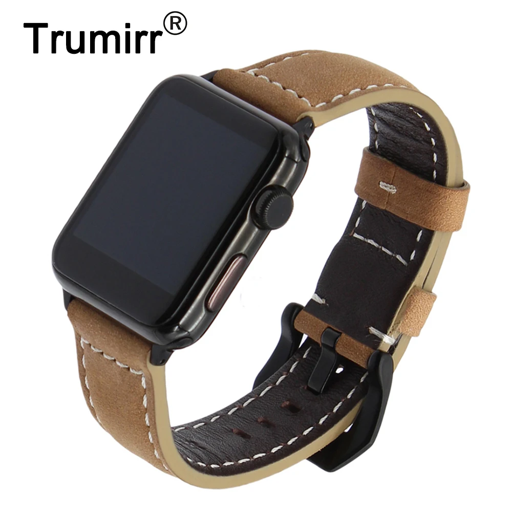 Винтажный ремешок для часов iWatch из натуральной кожи Apple Watch 38 мм 40 42 44 серия 5 4 3 2 1