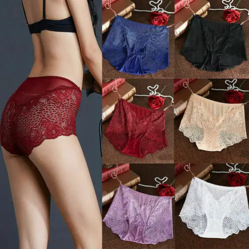 Для женщин Sexy цветочные кружевные трусики Боксеры Короткие HighWaist краткое Boyshort