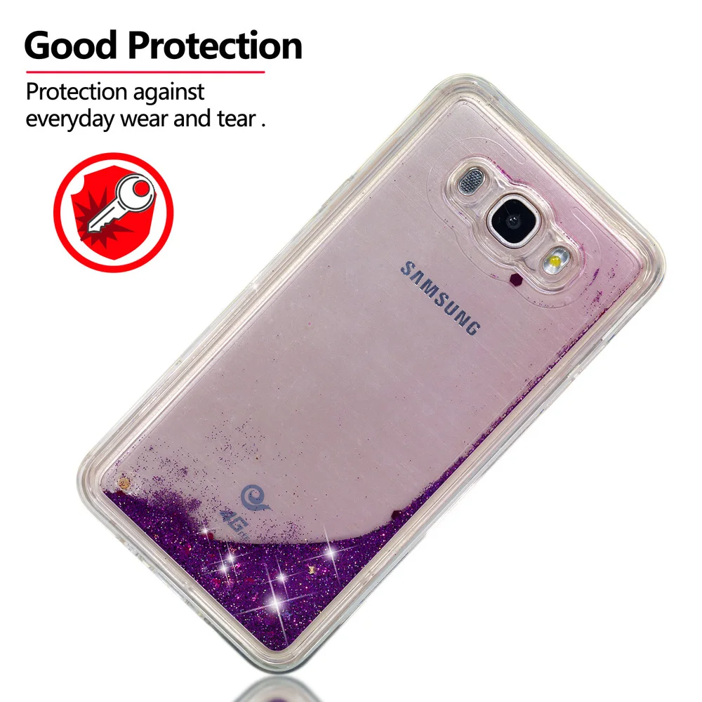 Для Samsung Galaxy J7 2016 J76 яркий блестящий чехол для телефона с блестками и зыбучим