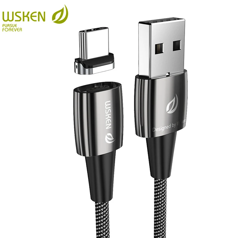 Магнитный usb кабель WSKEN X1 Pro 3 А для быстрой зарядки USB Type C Samsung Huawei Xiaomi зарядный
