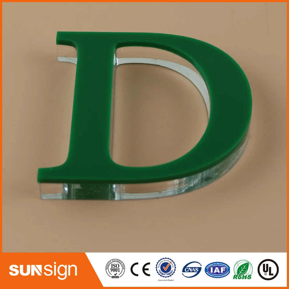 Наружная вывеска из зеленого плексигласа с буквами на заказ|plexiglass letters|custom letter