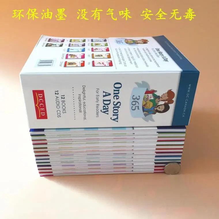 Самые лучшие продавая книги 12 шт./компл. одной истории в день английская иллюстрированные книги с компакт-дисков для маленьких детей в подарок