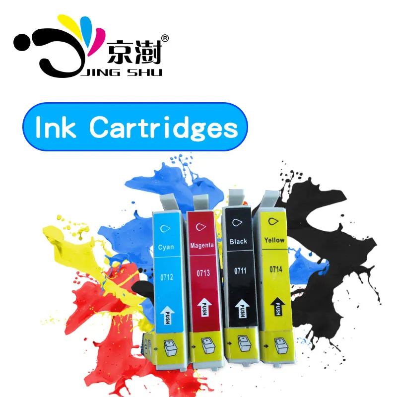 4 шт. чернильные картриджи T0711 T0712 T0713 T0714 для Epson D78 92 120 DX4000 4050 4400 5000 5050 6000 6050 7000F 7450 8400