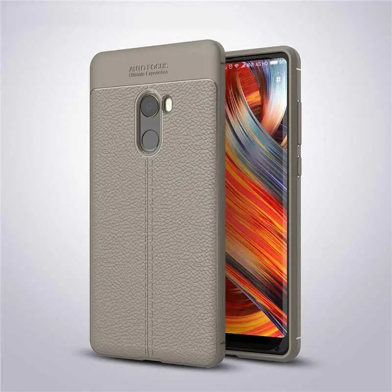 Gray Mokoe mi модный противоударный мягкий чехол с рисунком личи 5,9" для Xiaomi mi Mix 2 Чехол для Xiaomi mi x2 чехол для телефона - Цвет: Gray