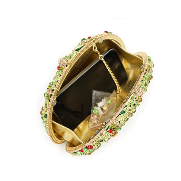 

Women's gold Crystal Evening bags Retro Chain Beaded Clutch Bags Wedding green Diamond Beaded Bag Rhinestone Small Shoulder Bags