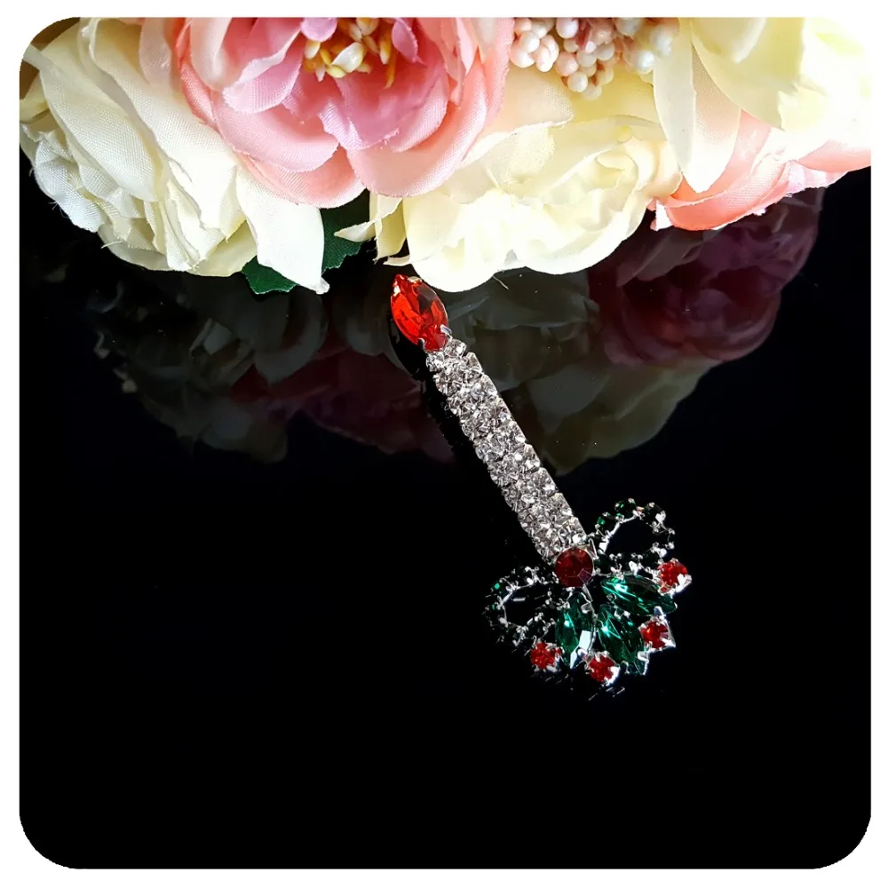 Рождественская Тема стразы брошь свеча булавки украшения и подарок|rhinestone brooch|brooch