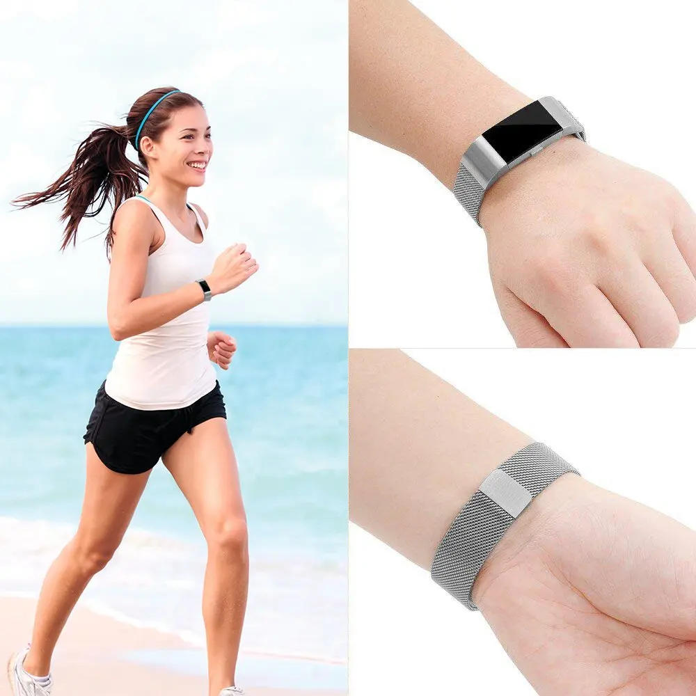 Magnetic Milanese Loop Wrist Strap Stainless Steel Band for Fitbit Charge 2 Men Woman Adjustable Replacemnt ( No Watch ) | Электроника