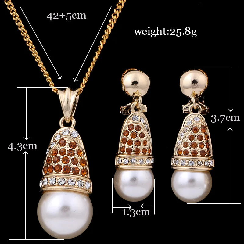 Женский комплект украшений с искусственным жемчугом|party jewelry set|jewelry setspendant and earring
