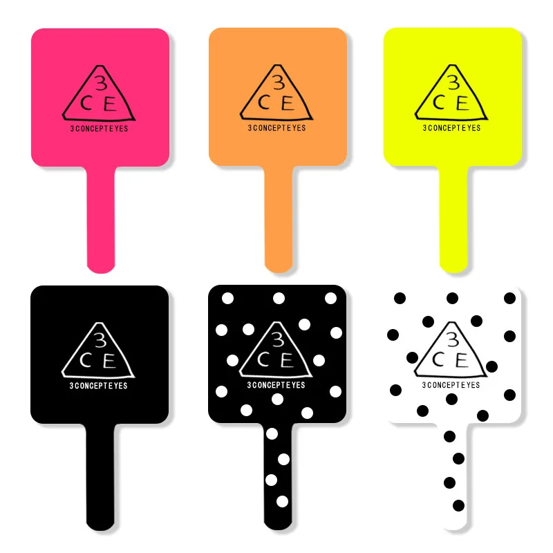 Модное портативное косметическое зеркало с мини ручкой пластиковое квадратный