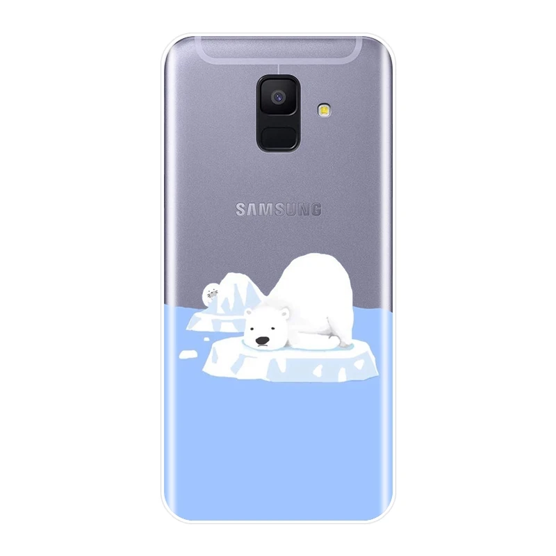 Задняя крышка для Samsung Galaxy A6 A7 A8 2018 A3 A5 2016 2017 мягкий силиконовый чехол телефона с