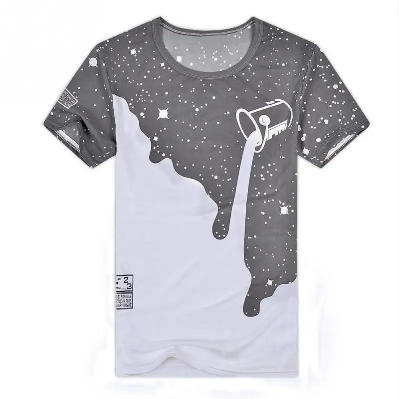 Мужская Летняя одежда повседневная хлопковая футболка с коротким рукавом и 3D