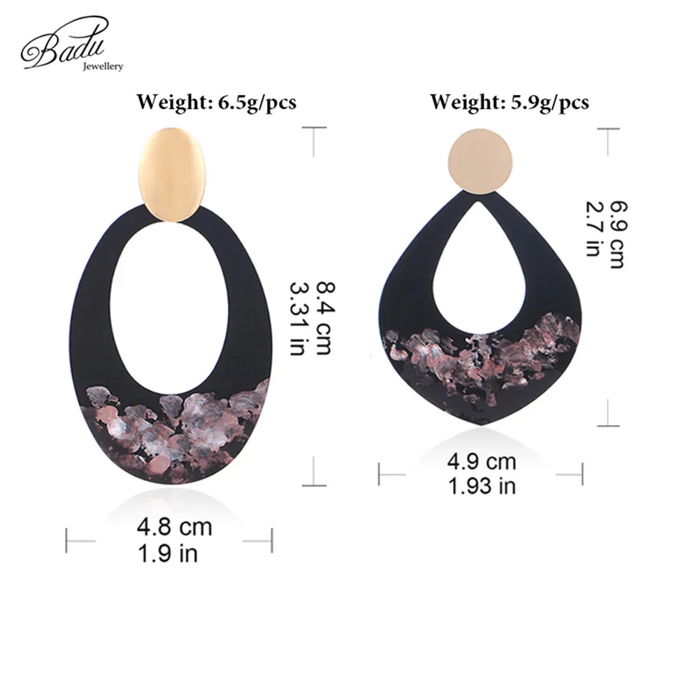 

Badu Big Vintage Metal Earring for Women Flower Painting Retro Chinese Style Earrings Fashion Jewelry Gift for Girls Wholesale