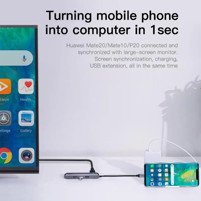 Baseus 6в1 концентратор адаптер для MacBook Pro концентратор usb type C к USB 3,0 HDMI RJ45 USB разветвитель для huawei Matebook аксессуары для компьютера
