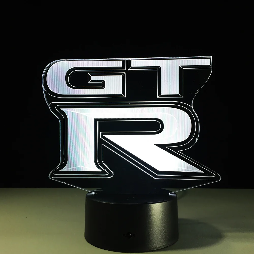 3D светодиодный светильник GTR для спальни ночник 7 цветов с Usb датчиком движения