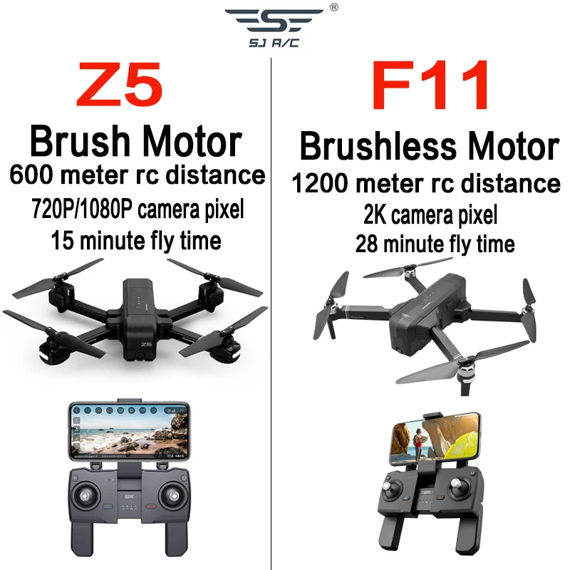 Профессиональный бесщеточный гоночный Дрон SJRC F11 Z5 с камерой HD 5G WiFi FPV Quadcopter gps Follow Me Helicopter VS X5 XS812