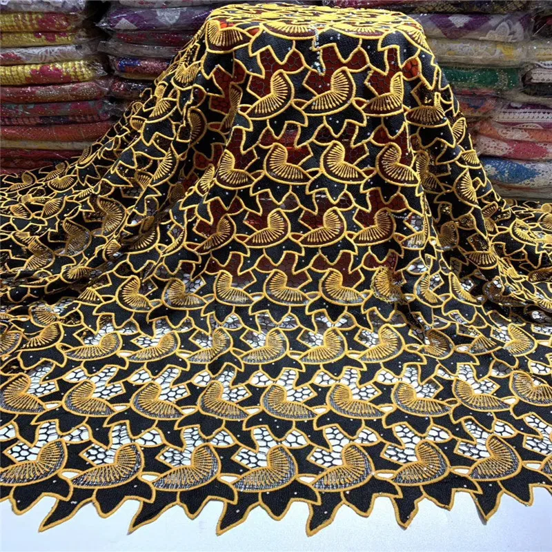 

2019 Latest African Laces Fabrics High Quality Nigerian Tulle Lace Fabric With Stone African Dry Lace Fabric For Dress