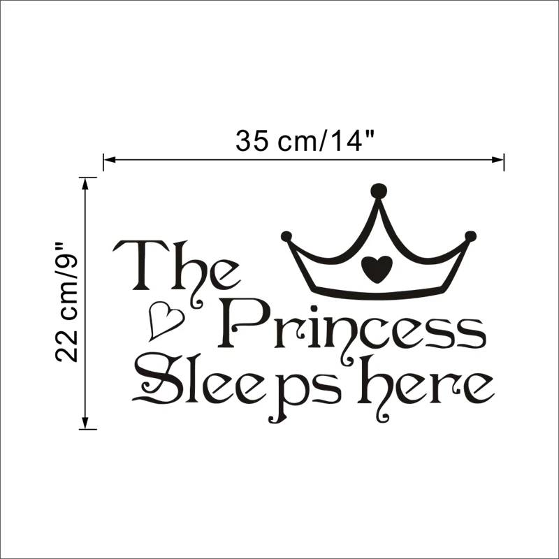 Наклейки на стену Принцесса для детской комнаты|wall decals|the princess sleeps herevinyl stickers |