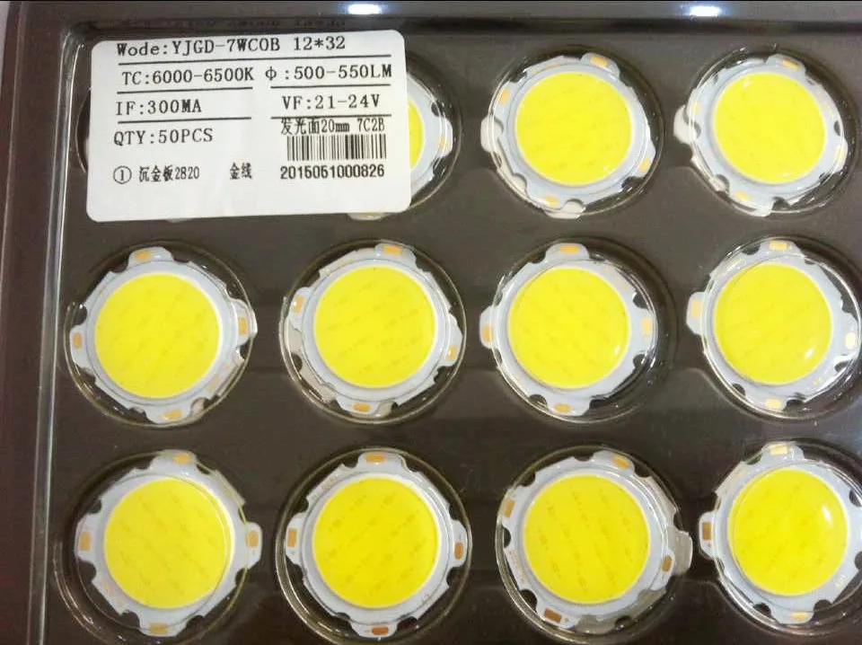 10 шт./лот COB LED Мощный чистый белый теплый внешний источник света 3 Вт 5 7 300 мА